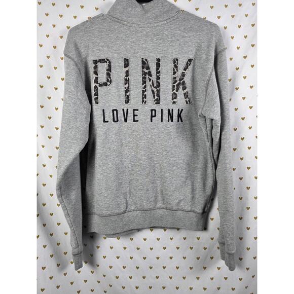 Victorias secret pink leopard cheetah logo sweater top xs - Picture 1 of 5